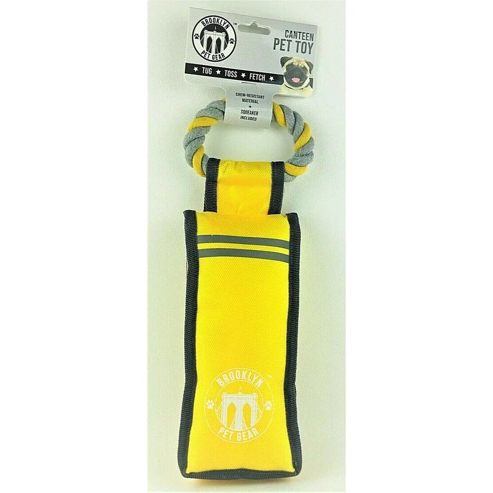 Canteen Dog Toy Squeaker Fetch Toss Tug Play 13